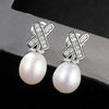 8-9mm Rice Pearl S925 Sterling Silver Alphabet X Women Stud Earrings for Girls Fine Jewelry Factory Wholesale
