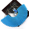8 Colors Chunky Statement Necklace Women Punk Rock Bib Collar Choker Handmade Beaded Big Large Wide Necklace False Fake Collar
