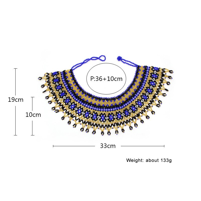 8 Colors Women Jewelry Ethnic Handmade Beads Shawl Style Statement Choker Bib Collar Neckalce for Gift Party