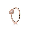 8 Style Silver Ring Charms Love Heart Leaves Hollow Round Crystal Rose Gold Rings For Women Jewelry