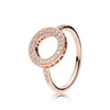 8 Style Silver Ring Charms Love Heart Leaves Hollow Round Crystal Rose Gold Rings For Women Jewelry