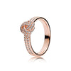 8 Style Silver Ring Charms Love Heart Leaves Hollow Round Crystal Rose Gold Rings For Women Jewelry