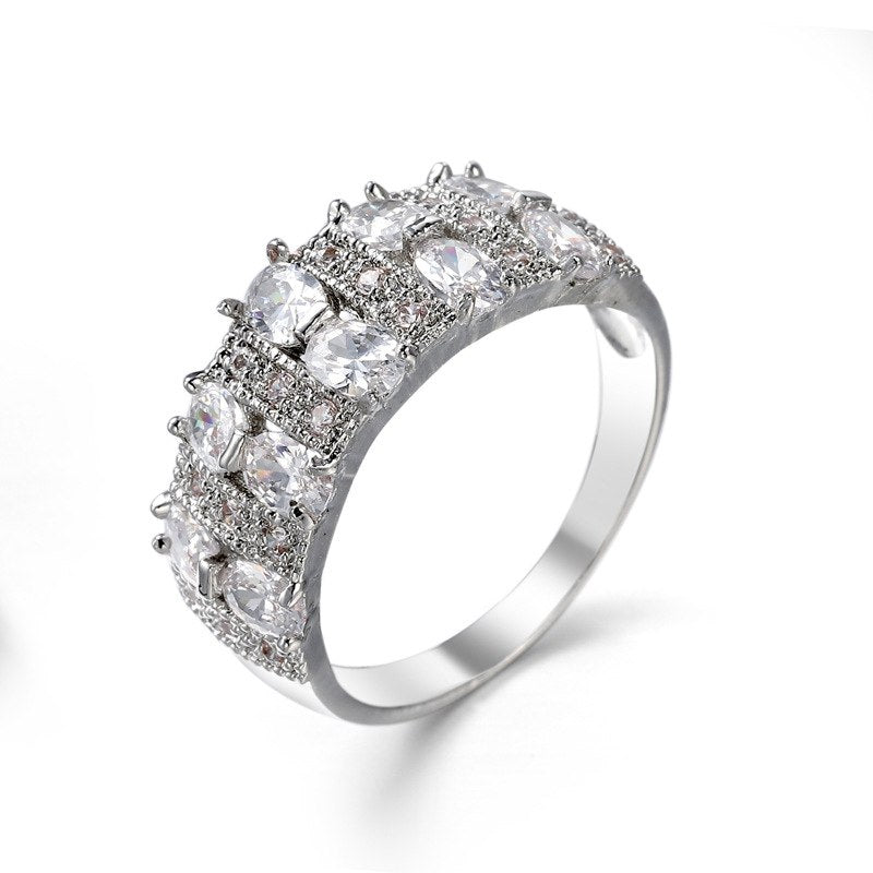 8 colors Fashion jewelry European Creative zircon ring Crystal from Austrian Fit Wedding party for women and man ring