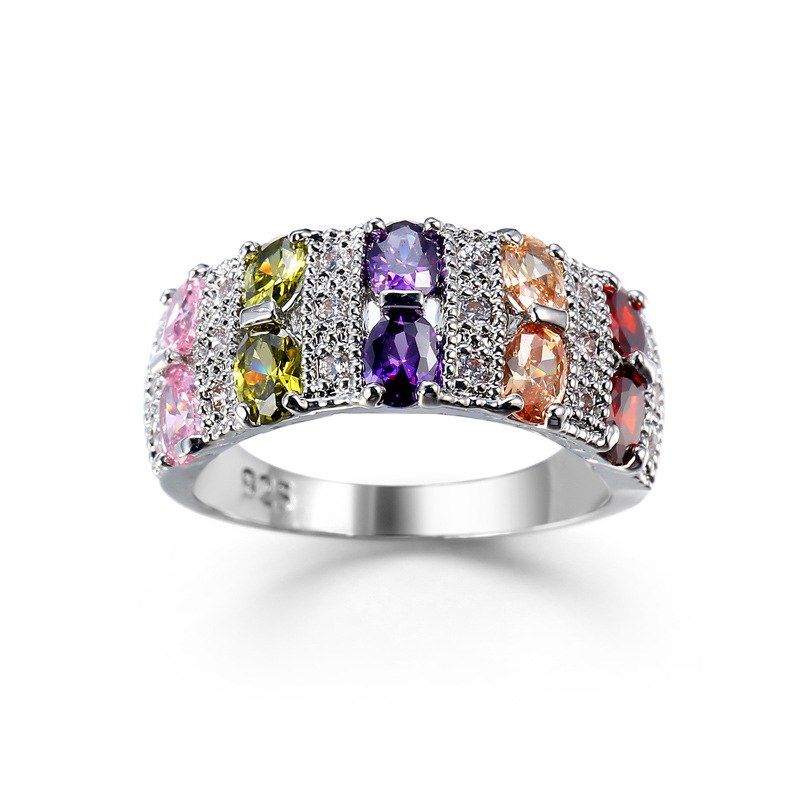8 colors Fashion jewelry European Creative zircon ring Crystal from Austrian Fit Wedding party for women and man ring