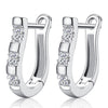 808 STORE Anniversary Women Wedding Party Jewelry Geometric Crystal Charm 925 Silver Earrings Jewelry Accessories
