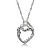 808 STORE Fine Jewelry Mother Child Heart Shaped Necklace Fashion Women Crystal Pendant Necklace Jewelry Wedding Christmas Gift