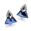 808 STORE High Quality Fashion Geometric Silver Earrings Blue Blue Crystal Stud Earrings for Women Clothing Party Fine Jewelry