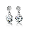 808 STORE Personality Sleek Round Shape Design Crystal Earrings Charm Women Wedding Anniversary Gift Jewellery