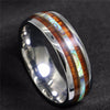 8MM Men Rings Abalone Shell Wood Inlay Tungsten Carbide Rings Men Women Wedding Ring Anniversary Jewelry