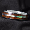 8MM Men Rings Abalone Shell Wood Inlay Tungsten Carbide Rings Men Women Wedding Ring Anniversary Jewelry