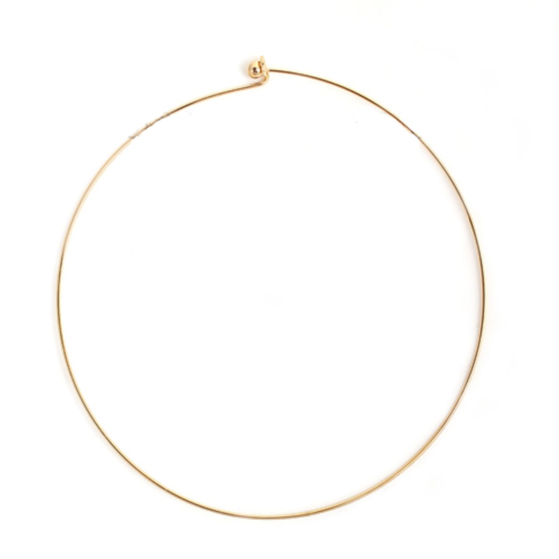 8Seasons 304 Stainless Steel Collar Choker Necklace Gold/Silver Color Round With Removable Ball End Cap Handmade DIY Jewelry,1PC