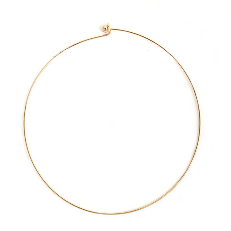 8Seasons 304 Stainless Steel Collar Choker Necklace Gold/Silver Color Round With Removable Ball End Cap Handmade DIY Jewelry,1PC