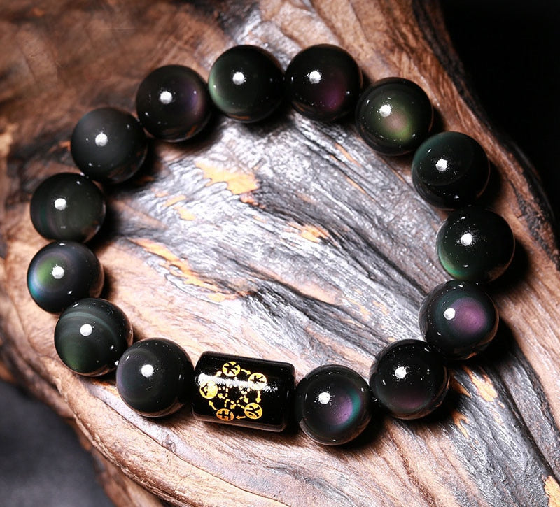 8mm-18mm Natural Colorful Obsidian Beads Bracelet Fine GemStone Beaded Bracelet For Men&woman Gifts Drop Shipping