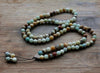 8mm Amazonite Natural beads with Alloy charm Shape 99 Prayer Beads  Long Necklace Rosary Yoga for women