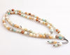 8mm Amazonite Natural beads with Alloy charm Shape 99 Prayer Beads  Long Necklace Rosary Yoga for women