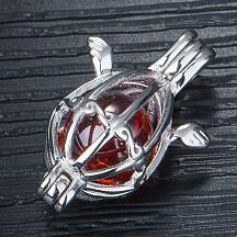 8mm Bead Necklace Women Jewelry Silver Chain 14x22mm Cage Pendant Necklace Gifts For Women Natural Stones