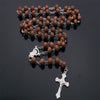 8mm Catholic necklace resin rose beads and imitation pearl Catholic rosary necklace