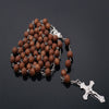 8mm Catholic necklace resin rose beads and imitation pearl Catholic rosary necklace