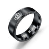 8mm His Queen Crown Ring for Women Black Her King Crown for Men Silver Stainless Steel Couple Rings Wedding jewelry DH-047