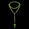 8mm Luminous Rosary Cross Necklace Jesus Christ Cross Pendant Necklace