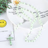 8mm Luminous Rosary Cross Necklace Jesus Christ Cross Pendant Necklace