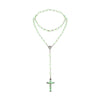 8mm Luminous Rosary Cross Necklace Jesus Christ Cross Pendant Necklace