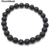 8mm Matte Natural Black Onyx Agate Stone Round Beads Elastic Line Bracelets Fashion Woman Jewelry