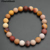 8mm Matte Natural Mookaite Yellow Stone Round Beads Elastic Line Bracelets Fashion Woman Jewelry