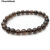 8mm Matte Natural Smoky Quartz Faceted or Smooth Stone Round Beads Elastic Line Bracelets Fashion Woman Jewelry