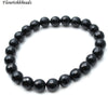 8mm Natural Faceted Black Onyx Agate Stone Round Beads Elastic Line Beaded Bracelets Woman Jewelry