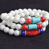 8mm Natural Gemstone beaded Bracelets Tibetan Buddhist Muti-Layer Prayer Bead Bracelet Gourd Mala Prayer Bracelet for Meditation