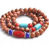 8mm Natural Gemstone beaded Bracelets Tibetan Buddhist Muti-Layer Prayer Bead Bracelet Gourd Mala Prayer Bracelet for Meditation