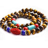 8mm Natural Gemstone beaded Bracelets Tibetan Buddhist Muti-Layer Prayer Bead Bracelet Gourd Mala Prayer Bracelet for Meditation
