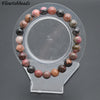 8mm Natural Multi Color Tourmaline Smooth Stone Round Beads Elastic Line Bracelets Fashion Woman Jewelry