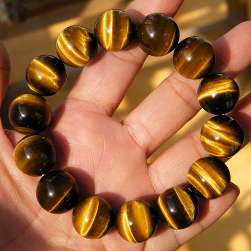 8mm Natural Stone Buddha Bracelet Brown Tiger Eyes Beads Bracelet for Men Women Healing Bracelets Jewelry