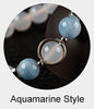 8mm Natural White Agate Bracelet Aquamarine 925 Silver Crystals Bracelet Strawberry Stone Bracelets For Women Bayan Bileklik