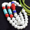 8mm Natural White Tridacna gemstone beads Tibetan Buddhist Muti-layer Prayer Beads Gourd mala Prayer Bracelet for Meditation