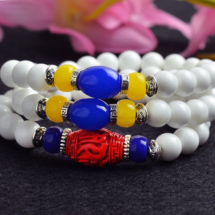 8mm Natural gemstone beads Tibetan Buddhist Muti-layer Prayer Beads Gourd mala Prayer Bracelet for Meditation