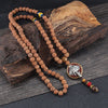 8mm Rudraksha Bead Necklace Handmade Nepal Tibetan Buddhism Yoga Healing Mala Necklace Elephant Dzi Eye Pendant Necklace Jewelry
