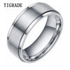 8mm Silver Tungsten Carbide Ring Men High Polished Edges Brushed Wedding Band Male Engagement Rings For Women Fashion Jewelry