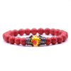 8mm Women Chakra Bracelet Male Tiger Eye Natural Lava Stone Bracelet Femme Armband Heren Set Men Couple Bracelets Beads Charms