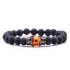 8mm Women Chakra Bracelet Male Tiger Eye Natural Lava Stone Bracelet Femme Armband Heren Set Men Couple Bracelets Beads Charms