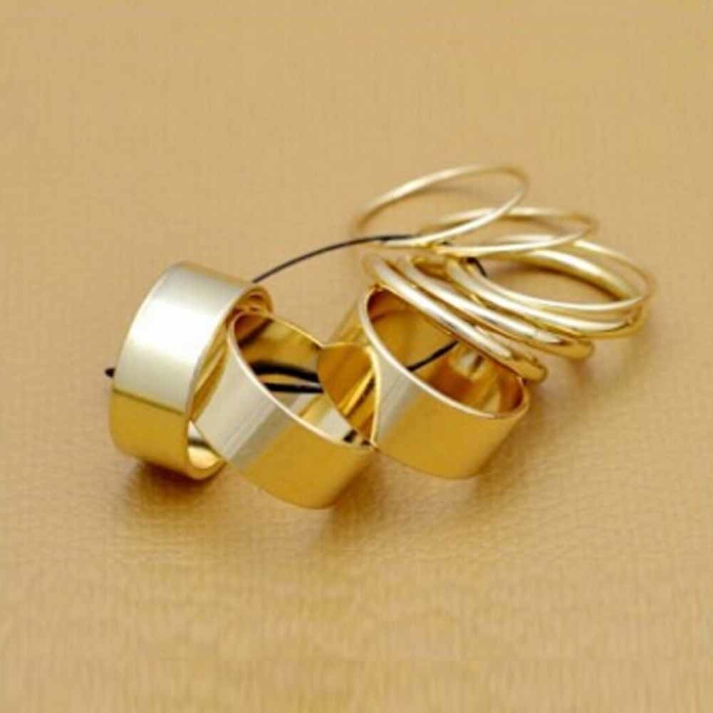 9 Pieces/pack Gold Color Silver Color Jewelry Trendy Ring Simple Fashion Women Rings Set