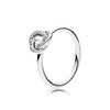 9 Style Silver Ring Charms Hollow Love Heart Big Crystal Rings For Women Jewelry