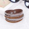 9 colors Eb Hot Slake Deluxe Bracelet Rivet Multi-layer Wrap Austrian Crystal Leather Bracelet Bangles For Women