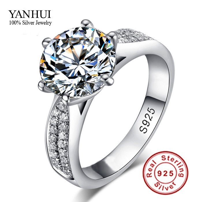 90% OFF!!! Never Fading Real 925 Sterling Silver Rings Women 2 Carat CZ Diamant Engagement Ring Wholesale Wedding Jewelry JZR041
