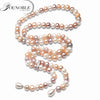 900mm Real long pearl necklace for women,adustable 9-10mm size bridal natural pearl necklace jewelry