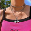 90s Aesthetics Cherry Pendant Necklace For Women Punk Hip Hop Unisex Jewelry Figaro Chain