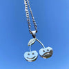 90s Aesthetics Cherry Pendant Necklace For Women Punk Hip Hop Unisex Jewelry Figaro Chain