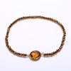 925 Silver Bracelet 3mm Tiny Brown Crystal Bracelet Summer Bracelets for Girls